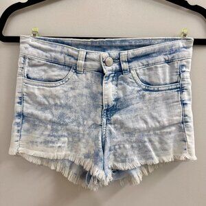 Size 2 H&M Women's Ripped Denim Zip Up Jean Shorts